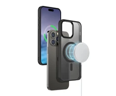 Crong Hybrid Frost MAG Cover - dėklas skirtas Apple iPhone 15 Plus MagSafe Juodas