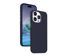 Crong Color Cover LUX Magnetic – dėklas, skirtas iPhone 15 Pro MagSafe (tamsiai mėlynas)