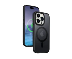 Crong Hybrid Frost MAG Cover - Dėklas iPhone 15 Pro MagSafe (juoda)