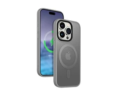 Crong Hybrid Frost MAG Cover - Dėklas iPhone 15 Pro Max MagSafe (pilka)