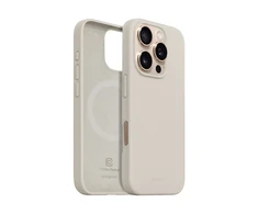Dėklas Crong spalvos magnetinis dangtelis, skirtas iPhone 16 Pro akmens smėlio spalvos