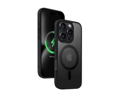 Dėklas Crong Hybrid Frost MAG dangtelis iPhone 16 Pro Max juoda