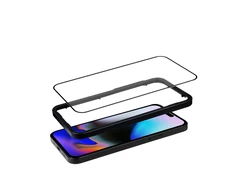 Crong Anti-Bacterial 3D Armor Glass – grūdintas stiklas 9H visam ekranui iPhone 16 Pro Max + montavimo rėmelis