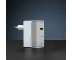 Cuktech AD1003EU 100W GaN 2x USB-C + USB-A Wall Charger with Cable - Baltas