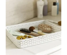 Plastikinė dėžė My Style Rattan A4 Curver 6x35.8x26.2cm kreminės spalvos