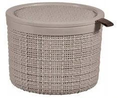 Curver Basket with lid Jute round 2L Ø17x13cm beige