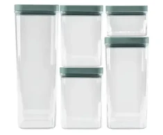 Curver Dry food storage container set 0.5L+2x1.2L+1.8L+2.4L Kara transparent/teal