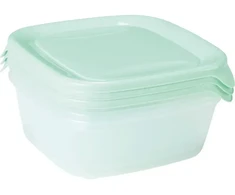 Keter Maisto laikymo dėžučių rinkinys CURVER FRESH&amp;GO, h11 x 15,5 x 15,5 cm, 800 ml, 3 vnt.