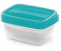 Curver Food container set rectangular 3x1L Vedo transparent turquoise
