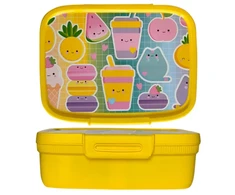 Curver Food storage container rectangular with divider 1.8L Snap Box yellow/kawaii