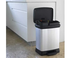 Curver Metallic waste pedal bin Deco Bin Duo 10+18L sidabrinis