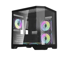 Darkflash Darflash FT350 kompiuterio dėklas + 5 aRGB ventiliatoriai (juodi)