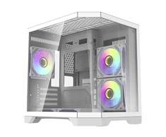 Darkflash Darflash FT350 kompiuterio dėklas + 5 aRGB ventiliatoriai (balti)