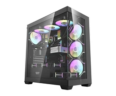 Darkflash DS900 kompiuterio dėklas + 7 ARGB ventiliatoriai - juodas