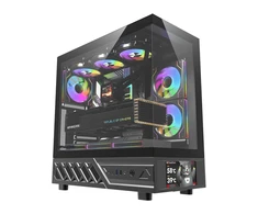 „DarkFlash DS950V“ kompiuterio korpusas su ekranu (juodas) + 6 ventiliatoriais