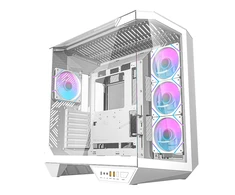 Darkflash DY470 kompiuterio korpusas baltos spalvos + 4 ventiliatoriai + GPU bracket