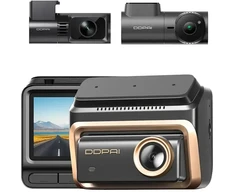 Vaizdo registratorius - DDPAI Z90 Master 4K, dviguba kamera, 3 colių ekranas, 5 GHz Wi‑Fi, GNSS