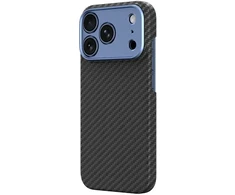 Dėklas AmazingThing Titan Max Lens Case for iPhone 18 Pro in Aramid Fiber with Camera Cover, MagSafe Compatible - Mėlyna