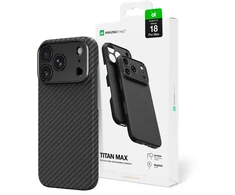 Dėklas AmazingThing Titan Max Lens Case for iPhone 18 Pro Max in Aramid Fiber with Camera Cover, Compatible with MagSafe - Juodas