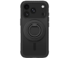 Dėklas AmazingThing Titan Pro Lens Ring Set Case for iPhone 18 Pro with Camera Cover and Magnetic Ring Compatible with MagSafe - Juodas