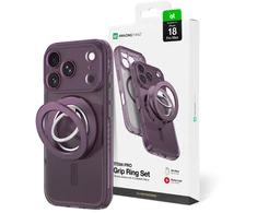 Dėklas Amazingthing Titan Pro Lens Ring Set MagSafe do iPhone 18 Pro Max violetinė