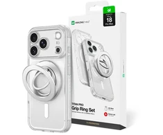 Dėklas Amazingthing Titan Pro Lens Ring Set MagSafe do iPhone 18 Pro Max permatomas