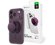 Dėklas AmazingThing Titan Pro Pop Lens Case for iPhone 18 Pro with Camera Cover, Holder and Stand, MagSafe Compatible - Violetinė