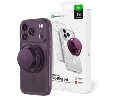 Dėklas AmazingThing Titan Pro Pop Lens Case for iPhone 18 Pro Max with Camera Cover, Holder and Stand, MagSafe Compatible - Violetinė