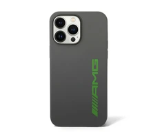 AMG Liquid silikoninis Žalias Logo dėklas skirtas Apple iPhone 14 Pro pilkos spalvos