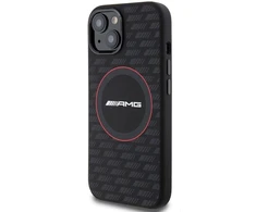 Dėklas Mercedes AMG Silicone Carbon Pattern MagSafe Case for iPhone 13 / 14 / 15 - Juodas