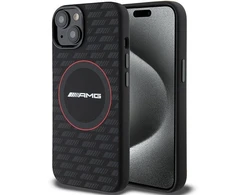 Dėklas Mercedes AMG Silicone Carbon Pattern MagSafe Case for iPhone 13 / 14 / 15 - Juodas