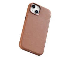 iCarer Leather Apple iPhone 14 Plus dėklas telefonui rudos spalvos (MagSafe Compatible)