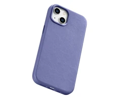 iCarer Leather Genuine Leather Apple iPhone 14 Plus Light dėklas telefonui violetinės spalvos (MagSafe Compatible)