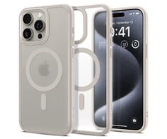 Spigen Ultra Hybrid (MagFit) dėklas skirtas Apple iPhone 15 Pro Max, spalva - Frost Natural Titanium