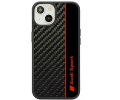Audi Carbon Fiber Stripe iPhone 14 | 15 | 13 6,1 colio juodas|juodas kietas dėklas AUS-TPUPCIP14-R8|D1-BK