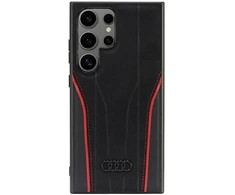 Samsung Galaxy S24 Ultra Audi Genuine odinis MagSafe Dėklas (AU-TPUPCS24U-R8/D3-RD) juodos spalvos ir raudonos spalvos