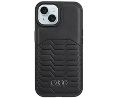 Apple iPhone 13 / 14 / 15 Audi Synthetic odinis dėklas MagSafe (AU-TPUPCMIP15-GT/D3-BK) juodos spalvos
