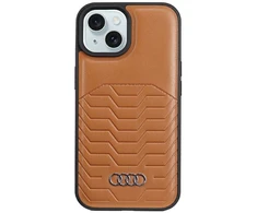 Apple iPhone 13 / 14 / 15 Audi Synthetic odinis dėklas MagSafe (AU-TPUPCMIP15-GT/D3-BN) rudos spalvos