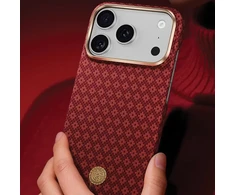 Benks Dėklas Magnetic Armor Air Armor Grid Kevlar Metal Frame 600D (C.K.FL.AP.RD.0072) skirtas Iphone 18 Pro/17 Pro raudonas