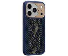 Benks Dėklas Magnetic Armor Pro Knight Kevlar Metal Frame (C.K.FL.AP.GD.BC73) do Iphone 18 Pro Max/17 Pro Max mėlyna (Camera Control Button)