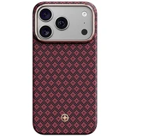 Benks dėklas Magnetic Armor Air Armor Grid Kevlar Metal Frame 600D (C.K.FL.AP.JX.0072) skirtas iPhone 18 Pro/17 Pro burgundinis