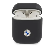 Apple AirPods BMW Cover Geniune Leather Sidabrinis Logo (BMA2SSLNA) ausinių dėklas mėlynos spalvos