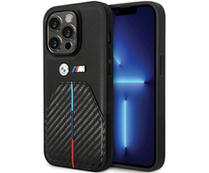 Dėklas Apple iPhone 14 Pro BMW Stamped Tricolor Stripe (BMHCP14L22NSTB) juodos spalvos