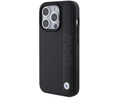 Apple iPhone 15 Pro BMW Bookcase Leather Textured&amp;Stripe (BMHCP15L22RDPK) telefono dėklas juodos spalvos