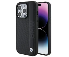 Apple iPhone 15 Pro BMW Bookcase Leather Textured&amp;Stripe (BMHCP15L22RDPK) telefono dėklas juodos spalvos