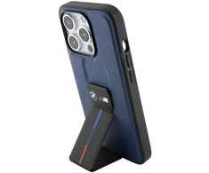 BMW M Grip Stand Bicolor dėklas, skirtas iPhone 15 Pro - mėlynas
