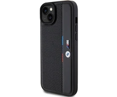 Apple iPhone 15 Plus / 14 Plus BMW dėklas Perforated Tricolor Line (BMHCP15M23PUPVK) juodos spalvos