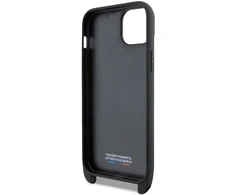 Apple iPhone 13 / 14 / 15 BMW dėklas M Edition Carbon Stripe &amp; Strap (BMHCP15S23PSCCK) juodos spalvos