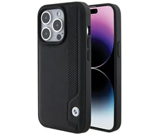 BMW BMHCP15X22RBDK Apple iPhone 15 Pro Max 6.1" dėklas telefonui juodos spalvos Leather Mėlyna Dots