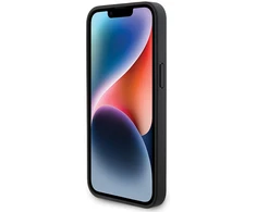 BMW Leather Diamond Pattern dėklas iPhone 15 Pro Max - juodas